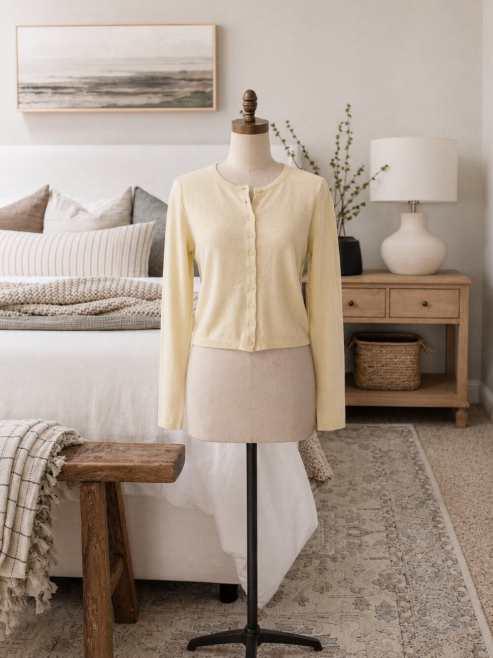 American Eagle Butter Yellow Cardigan Ladies Large